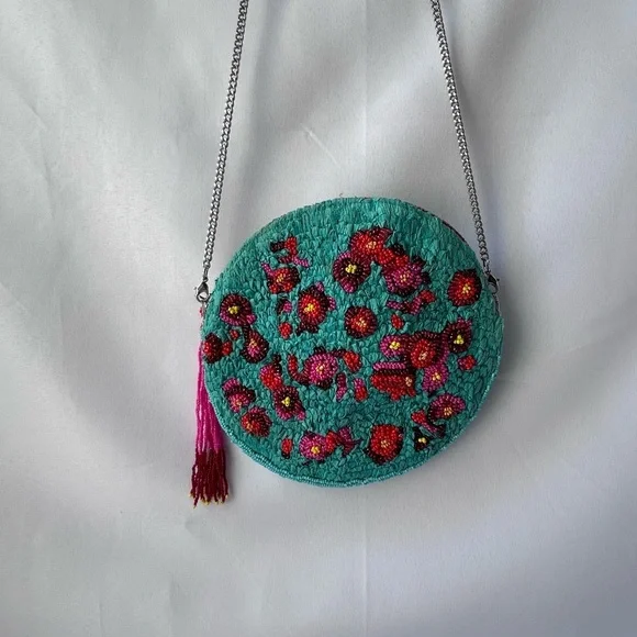 Anthropologie beaded circle crossbody bag - Picture 6 of 7